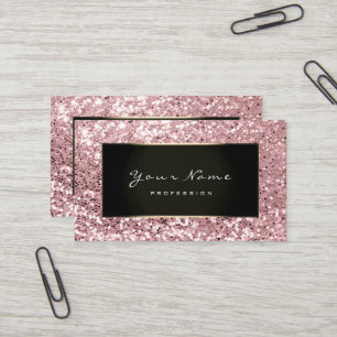 Glitzer Stylist Mode Blogge Schwarz Rosa Rose Visitenkarte