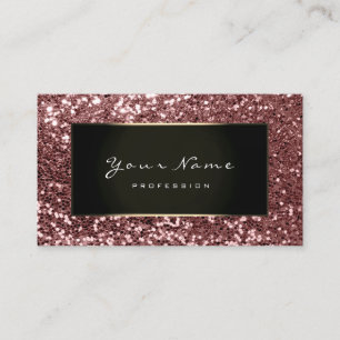 Glitzer-Stylist-Modeblogger-Goldschwarz-Rosa Visitenkarte