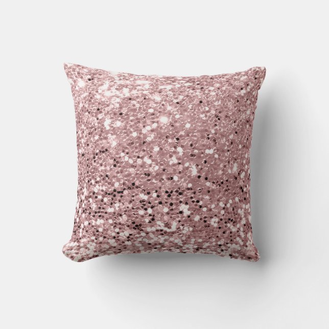 Glitzer Stylist Modesequenz Rosa Rose Kissen (Vorderseite)