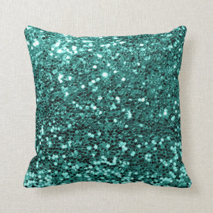 Glitzer-Stylist-Modesequin-Grün-aquamarines Wasse Kissen