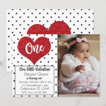 Glitzer Sweetheart Valentines Foto Erster Geburtst