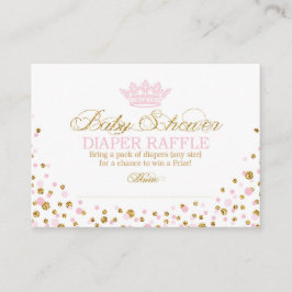 Glitzer Tiara Royal Princess Diaper Raffle Ticket Begleitkarte