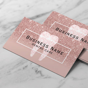 Glitzer Tooth Rose Gold Ombre Dental Care Terminkarte