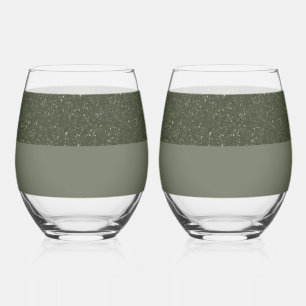 Glitzer Top Moss Trinkbehälter Set - Anpassbar Weinglas Ohne Stiel