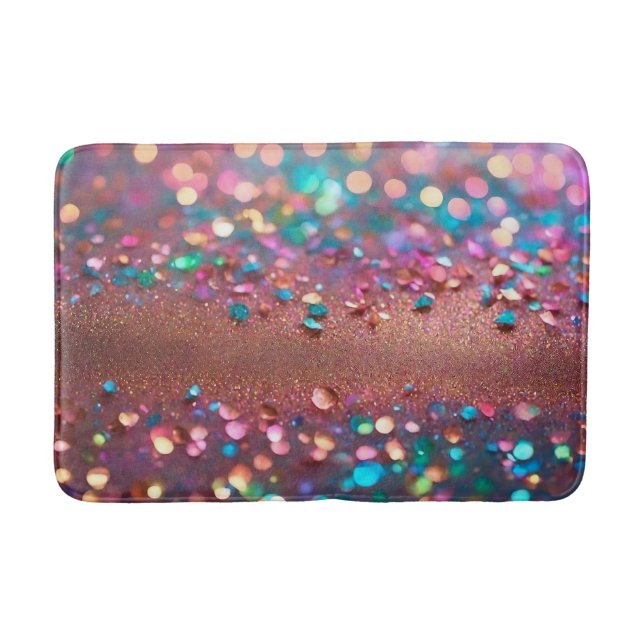 Glitzer Trendy Opal Holographic Collection Badematte (Vorderseite)