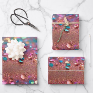 Glitzer Trendy Opal Holographic Collection Geschenkpapier Set