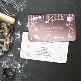 Glitzer Tropfen Backwerkzeuge Utensids Whisk Cakes Visitenkarte