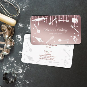 Glitzer Tropfen Backwerkzeuge Utensids Whisk Cakes Visitenkarte