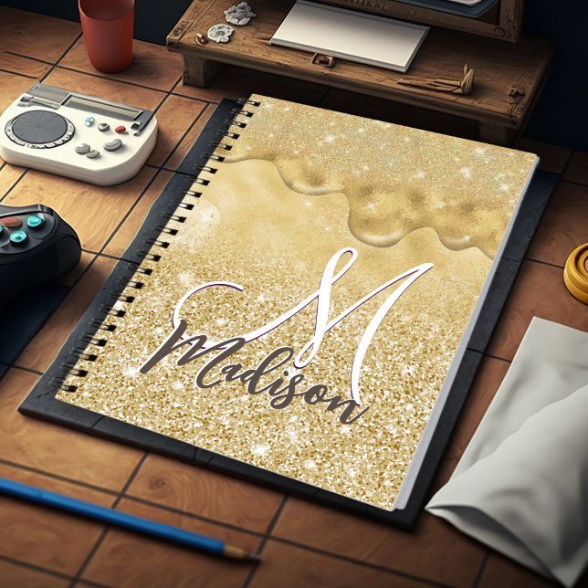 Glitzer-Tropfen für niedliches Gold Notizblock (Von Creator hochgeladen)