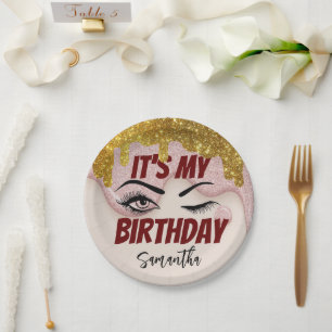 Glitzer Tropfen Geburtstag 18. Geburtstag   21.    Pappteller