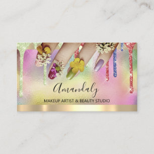 Glitzer Tropfen Holograph Nail Manicure Florenz Visitenkarte