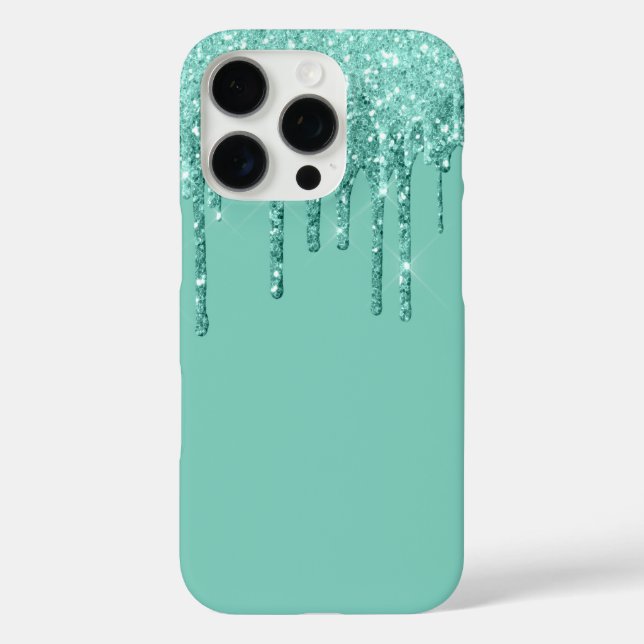 Glitzer Tropfen iPhone 16 Pro Fall Hülle (Rückseite)