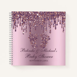 Glitzer Tropfen Lila Feet Baby Showbook Notizbuch