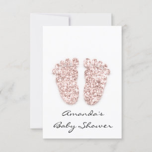 Glitzer Tropfen Rose Baby Girl Boy Duschbad Feet Einladung