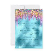 Glitzer Tropfen Rose Bridal 16. Rainbow Ocean