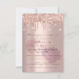 Glitzer Tropfen Rose Gold Bridal Sweet 16. Marsala Einladung