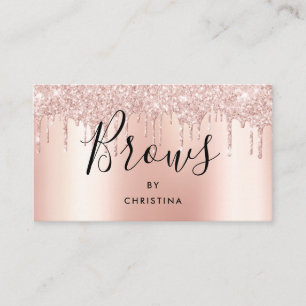 Glitzer Tropfen Rose goldfarbene, elegante Braun Visitenkarte