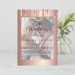 Glitzer Tropfen Vellum Overlay Einladung zur Hochz