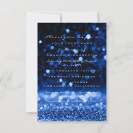 Glitzer Tropfens Blue Navy Hochzeit Bridal Sweet 1 Einladung