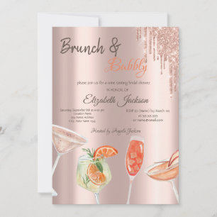 Glitzer Tropfens Cocktails Brunch & Bubbly Einladung