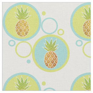Glitzer Tropische Ananas mit 60er-Circle-Muster Stoff
