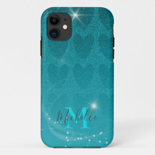 Glitzer Turqouise herts Case-Mate iPhone C Hülle
