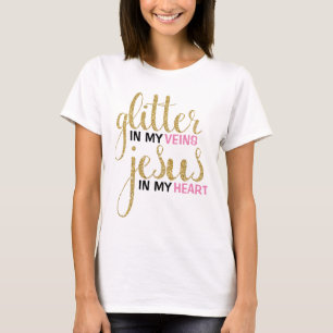 Glitzer u. Jesus-Freund-T-Shirt T-Shirt