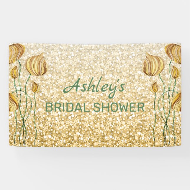 Glitzer und Abstrakte Blume Banner (Horizontal)