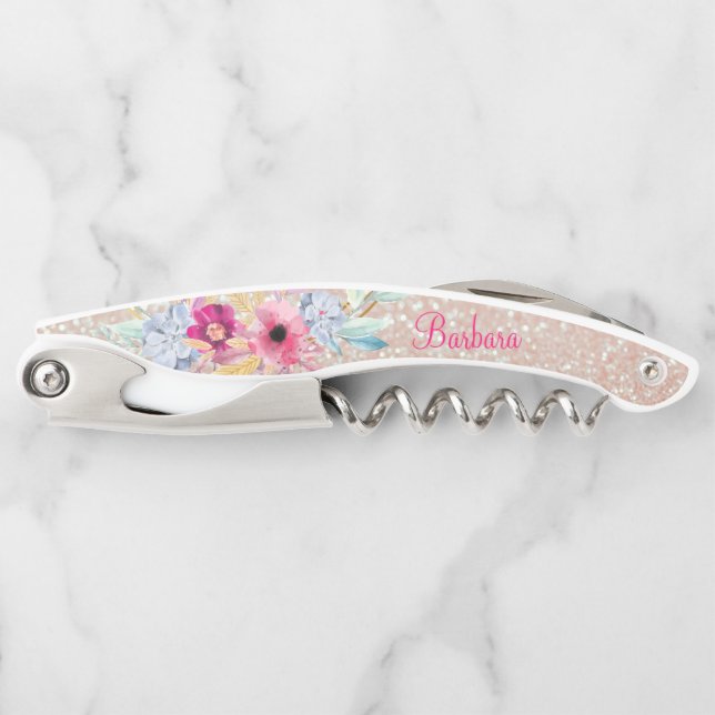 Glitzer und Blume Kellnermesser (Vorderseite)