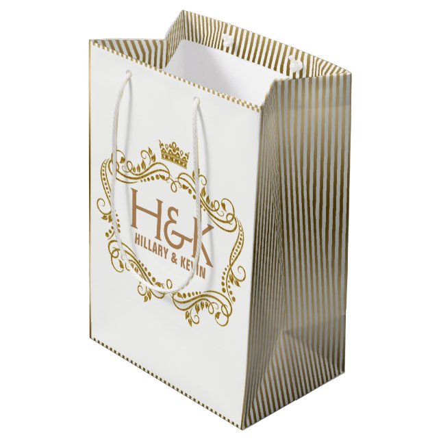 Glitzer- und Blumenrahmen Mittlere Geschenktüte (Rückseite Schrägansicht)