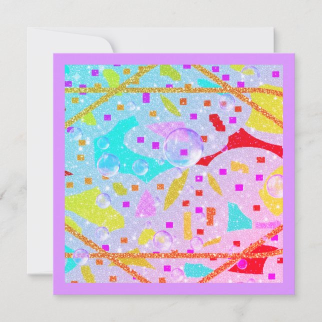 GLITZER- UND BUBBLES-DESIGNPASTELS ART DANKESKARTE (Vorderseite)