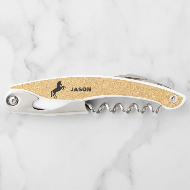 Glitzer und Einhorn Kellnermesser (Vorderseite)