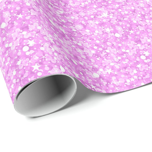 Glitzer und Glitzern in Pastellrosa Geschenkpapier (Rolleneckpunkt)