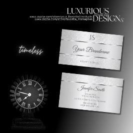 Glitzer und Initialen aus hellem Silber-Sparkle Visitenkarte