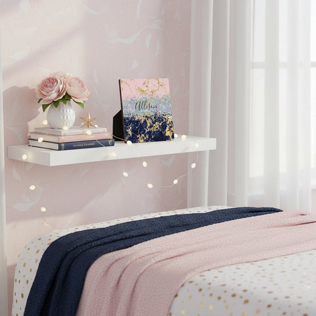 Glitzer und Marmor personalisiert Fotoplatte (Von Creator hochgeladen)