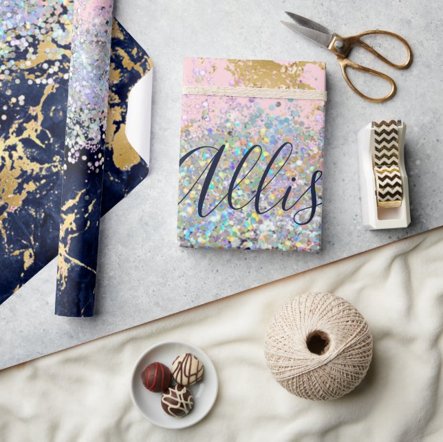 Glitzer und Marmor personalisiert Geschenkpapier (Kunsthandwerk)
