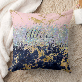 Glitzer und Marmor personalisiert Kissen