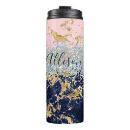 Glitzer und Marmor personalisiert Thermosbecher
