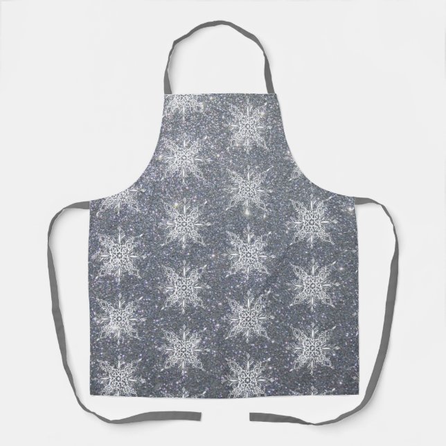 Glitzer und Schneeflocken Schürze (Vorderseite)