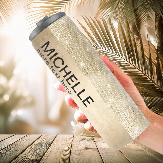 Glitzer und Shine Name Gold ID673 Thermosbecher (Von Creator hochgeladen)