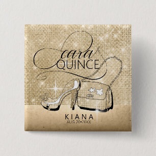 Glitzer und Shine Quinceanera V2 Gold ID701 Button