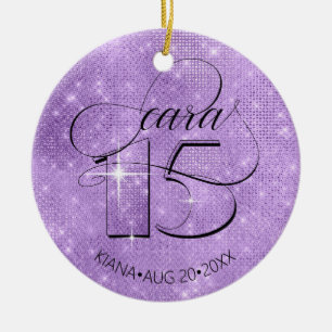 Glitzer und Shine Quinceanera Violet ID701 Keramik Ornament