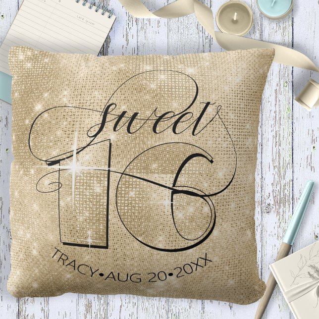 Glitzer und Shine Sweet 16 Gold ID675 Kissen (Von Creator hochgeladen)