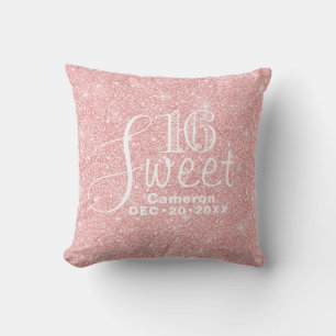Glitzer und Shine Sweet 16 Rose Gold Kissen