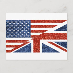Glitzer usa uk postkarte