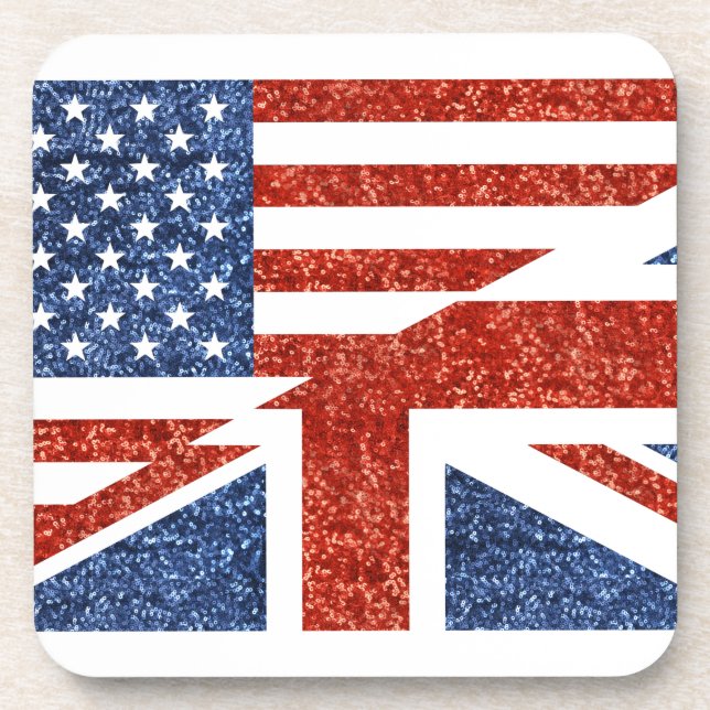 Glitzer usa uk untersetzer (Vorderseite)