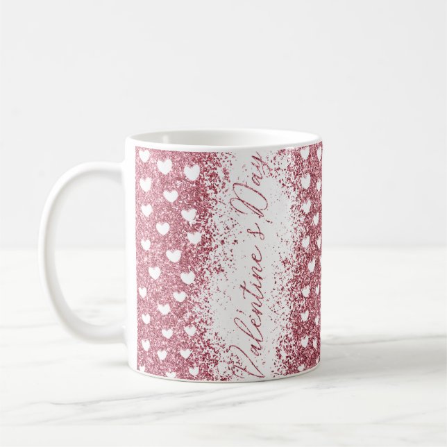 Glitzer Valentinstag Kaffeetasse (Links)