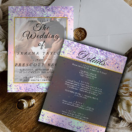 Glitzer Vellum Overlay Einladung zur Hochzeit