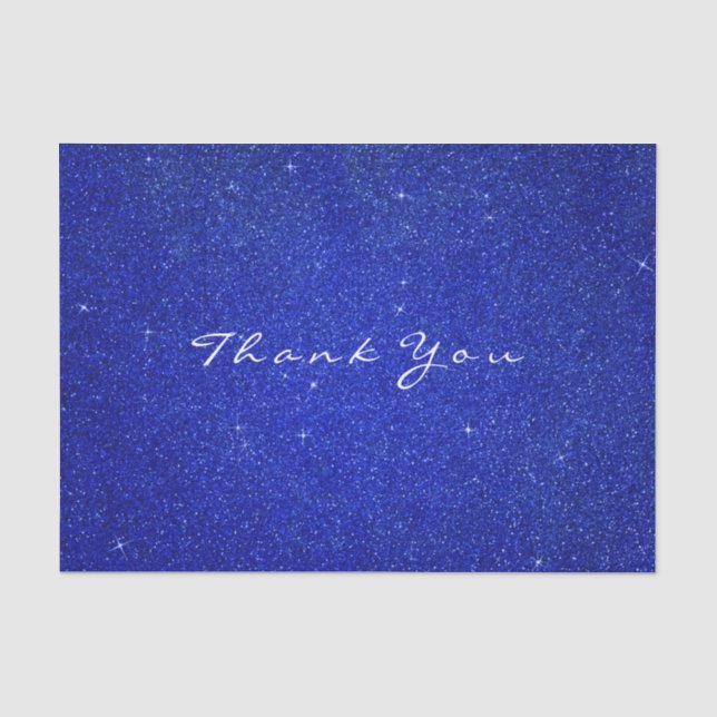 Glitzer Vielen Dank Cobalt Blue Spark Bridal Seidenpapier (Vorderseite)