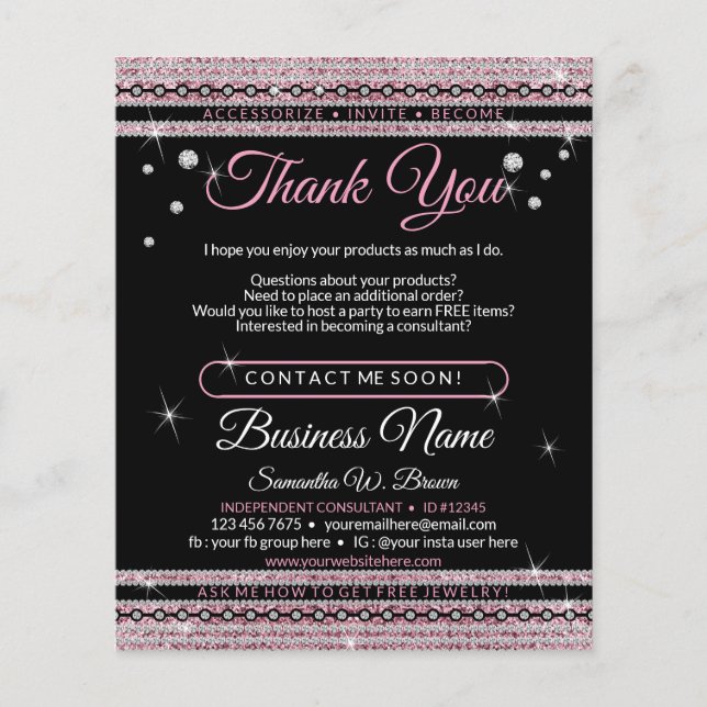 Glitzer Vielen Dank Flyer (Vorne)